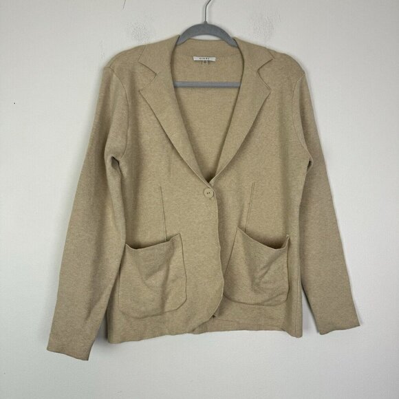 Sioni Woman’s Tan Knit Single Button Cardigan Blazer Size Small - Picture 1 of 7